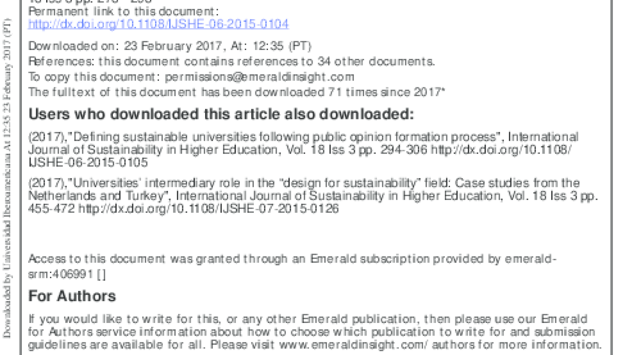 Higher education for sustainable development at EARTH University